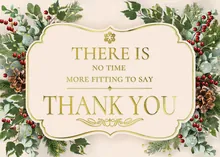 A Fitting Time for Thanks — holiday greenery greeting card, personalized by Best Holiday Cards