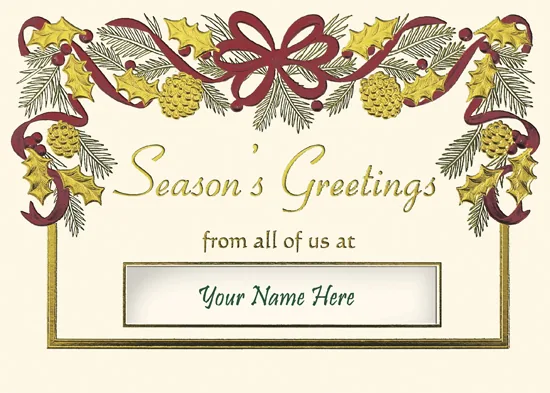 A Holiday Classic — personalized business greeting card from Best Holiday Cards