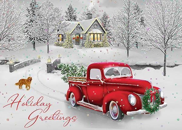 A Mid-Winter's Night Drive — personalized business greeting card from Best Holiday Cards