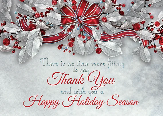 A Perfect Time for Thanks — Business Holiday Card — personalized business greeting card from Best Holiday Cards