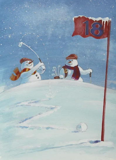 A Snowy Round — Christmas Card for Golfers — personalized business greeting card from Best Holiday Cards