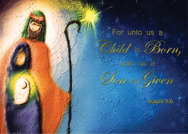 A Son is Given — Holy Family Christmas Card — personalized business greeting card from Best Holiday Cards