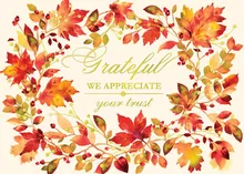 A Wreath of Fall Leaves — thanksgiving cards greeting card, personalized by Best Holiday Cards