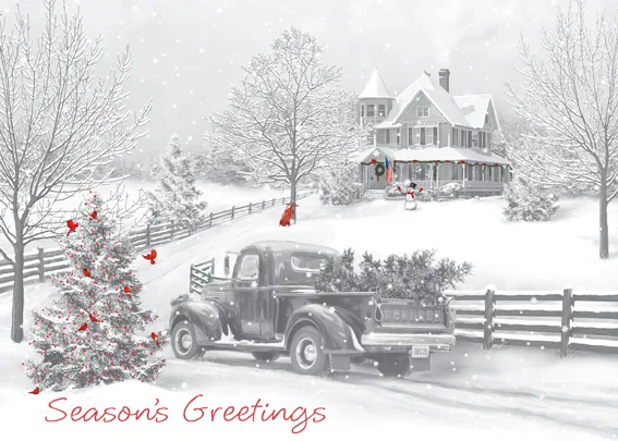 An Old Fashioned Holiday — Classic Christmas Card — personalized business greeting card from Best Holiday Cards