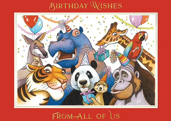 Animalistic Birthday — Company Birthday Card — personalized business greeting card from Best Holiday Cards