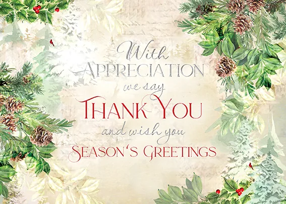 Appreciative Greeting — Corporate Holiday Card — personalized business greeting card from Best Holiday Cards