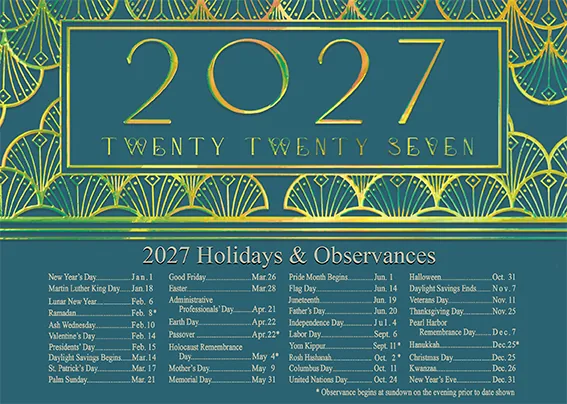 Art Deco 2027 — Art Deco Calendar — personalized business greeting card from Best Holiday Cards