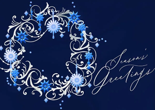 Artistic Wreath — personalized business greeting card from Best Holiday Cards