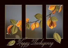 Autumn Leaves Triptych — thanksgiving cards greeting card, personalized by Best Holiday Cards