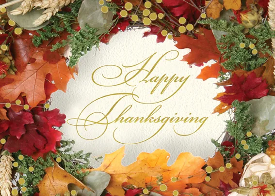 Autumnal Delight — Thanksgiving Greeting Card — personalized business greeting card from Best Holiday Cards