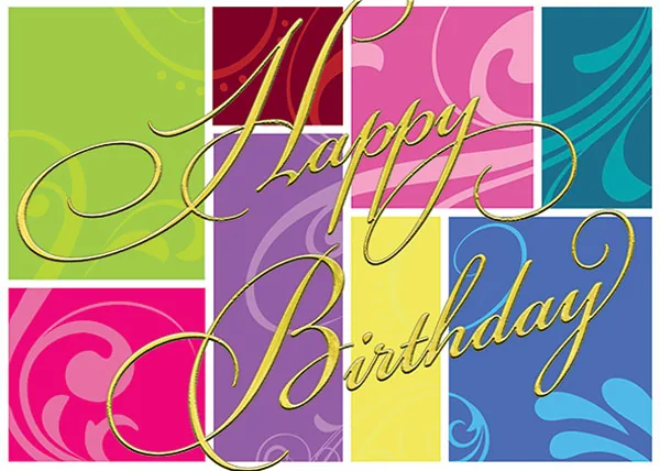 Birthday Blocks — Bright Birthday Card — personalized business greeting card from Best Holiday Cards