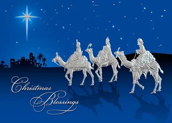 Blessings of the Wisemen — Wisemen Religious Greeting Card — personalized business greeting card from Best Holiday Cards