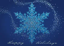 Blue &amp; Silver Shimmer Snowflake — snowflake greeting card, personalized by Best Holiday Cards