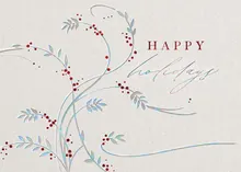 Breezy Holiday Greetings — holiday greenery greeting card, personalized by Best Holiday Cards