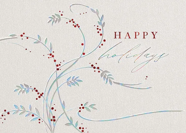 Breezy Holiday Greetings — personalized business greeting card from Best Holiday Cards