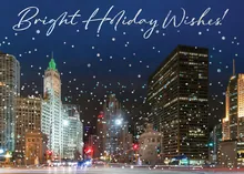 Bright Lights, Big City — winter scene greeting card, personalized by Best Holiday Cards