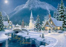 Christmas in the Village — christmas tree greeting card, personalized by Best Holiday Cards