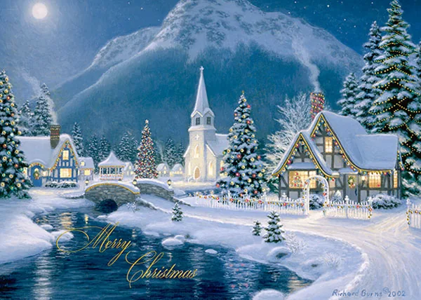 Christmas in the Village — Christmas Holiday Card — personalized business greeting card from Best Holiday Cards