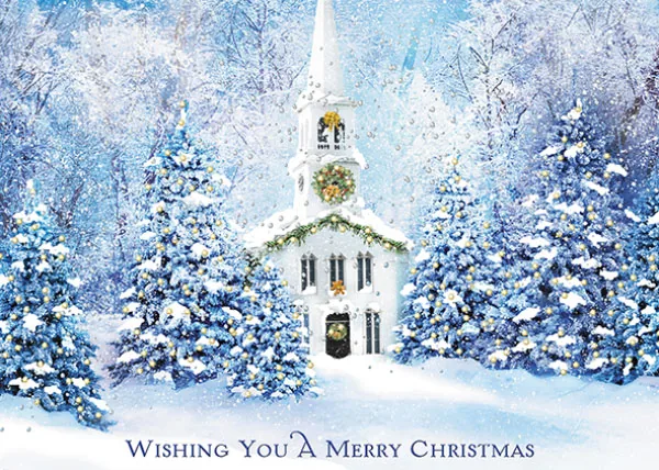 Church in the Woods — personalized business greeting card from Best Holiday Cards