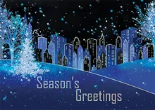 City Serenity — city scenes greeting card, personalized by Best Holiday Cards