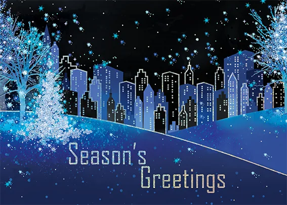 City Serenity — Season's Greeting Card — personalized business greeting card from Best Holiday Cards