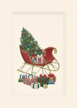 Classic Christmas Sleigh — christmas tree greeting card, personalized by Best Holiday Cards