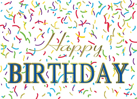 Colorful Confetti! — Business Birthday Card — personalized business greeting card from Best Holiday Cards