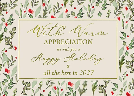 Coming up Roses in 2027 — Corporate Holiday — personalized business greeting card from Best Holiday Cards