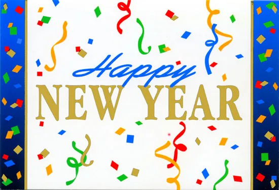 Confetti New Year! — personalized business greeting card from Best Holiday Cards