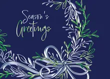 Contempo Wreath — wreath greeting card, personalized by Best Holiday Cards
