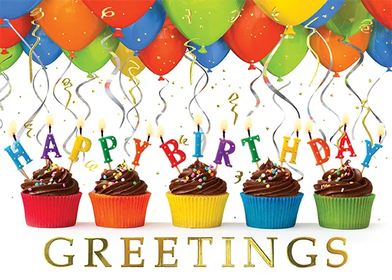 Cupcake Birthday Wishes — Birthday Card — personalized business greeting card from Best Holiday Cards