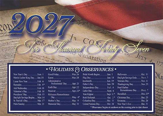 Declaration for a Great 2027 — Patriotic calendar — personalized business greeting card from Best Holiday Cards