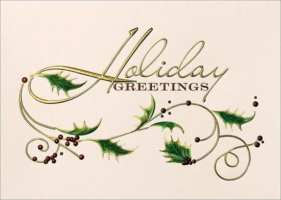 Elegant Holiday Greetings — personalized business greeting card from Best Holiday Cards
