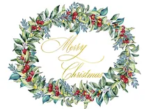 Eucalyptus Christmas Wreath — christmas greeting card, personalized by Best Holiday Cards