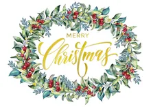 Eucalyptus Christmas Wreath — christmas greeting card, personalized by Best Holiday Cards