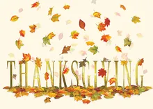 Falling Leaves of Thanksgiving — thanksgiving cards greeting card, personalized by Best Holiday Cards