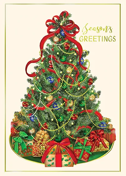 Festive Holiday Tree — Christmas Tree Greeting Card — personalized business greeting card from Best Holiday Cards