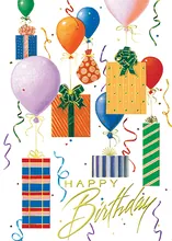 Floating Birthday Gifts — birthday cards greeting card, personalized by Best Holiday Cards