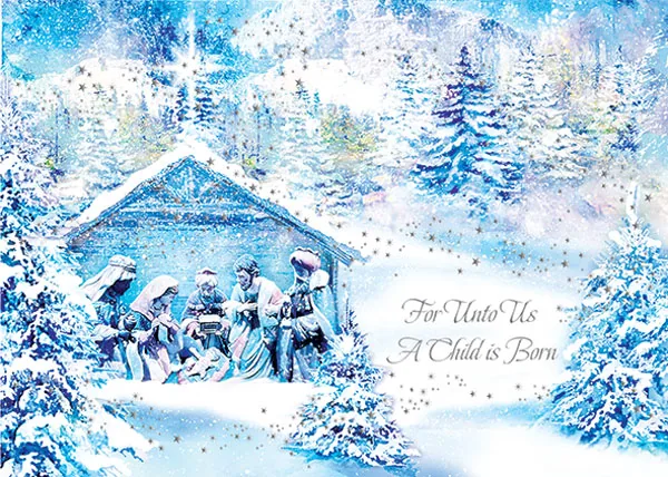 For unto Us... A Child is Born — Christmas Card — personalized business greeting card from Best Holiday Cards