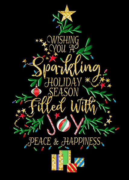 Fun with Fonts, Party Dress Black — Holiday Greeting Card — personalized business greeting card from Best Holiday Cards