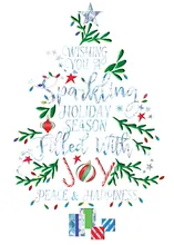 Fun with Fonts, Wedding Dress White — christmas tree greeting card, personalized by Best Holiday Cards