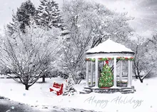 Gazebo in the Park — winter scene greeting card, personalized by Best Holiday Cards