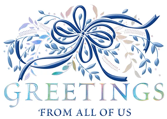 Give me Silver, Blue and Bows — Corporate Holiday Card — personalized business greeting card from Best Holiday Cards