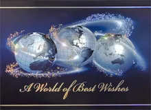 Glittering Global Wishes — world greeting card, personalized by Best Holiday Cards