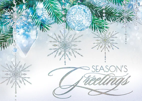Glittering Greetings — Holiday Greeting Card — personalized business greeting card from Best Holiday Cards
