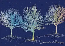Glittering Trees — treeline greeting card, personalized by Best Holiday Cards