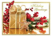 Golden Gift Greetings — stars greeting card, personalized by Best Holiday Cards