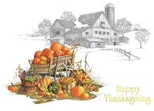 Golden Thanksgiving Harvest — thanksgiving cards greeting card, personalized by Best Holiday Cards