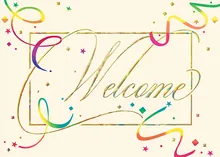 Golden Welcome — welcome cards greeting card, personalized by Best Holiday Cards