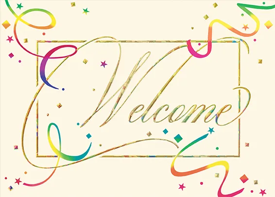 Golden Welcome — Welcome Card — personalized business greeting card from Best Holiday Cards